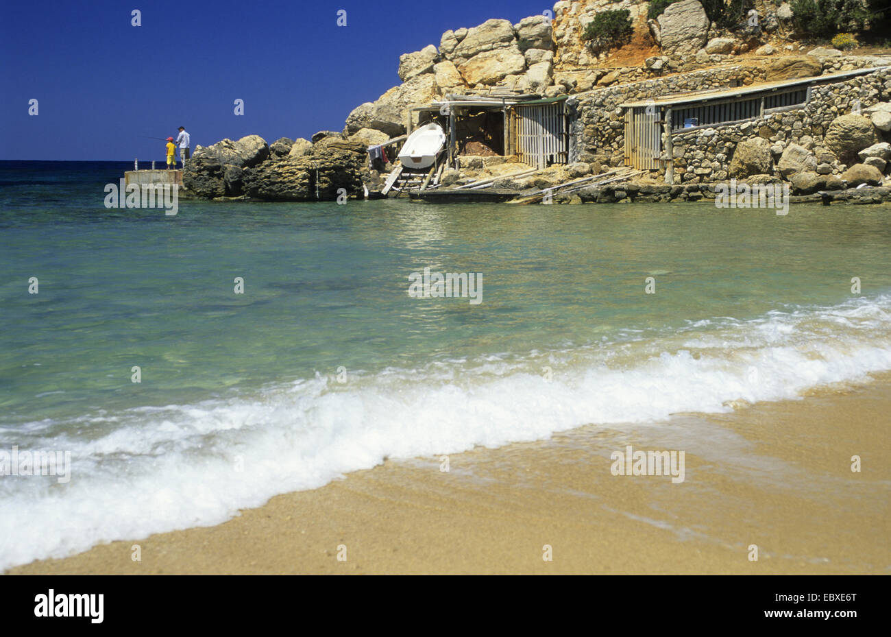 Cala Carbo beach, Spagna, Balearen, Ibiza Foto Stock