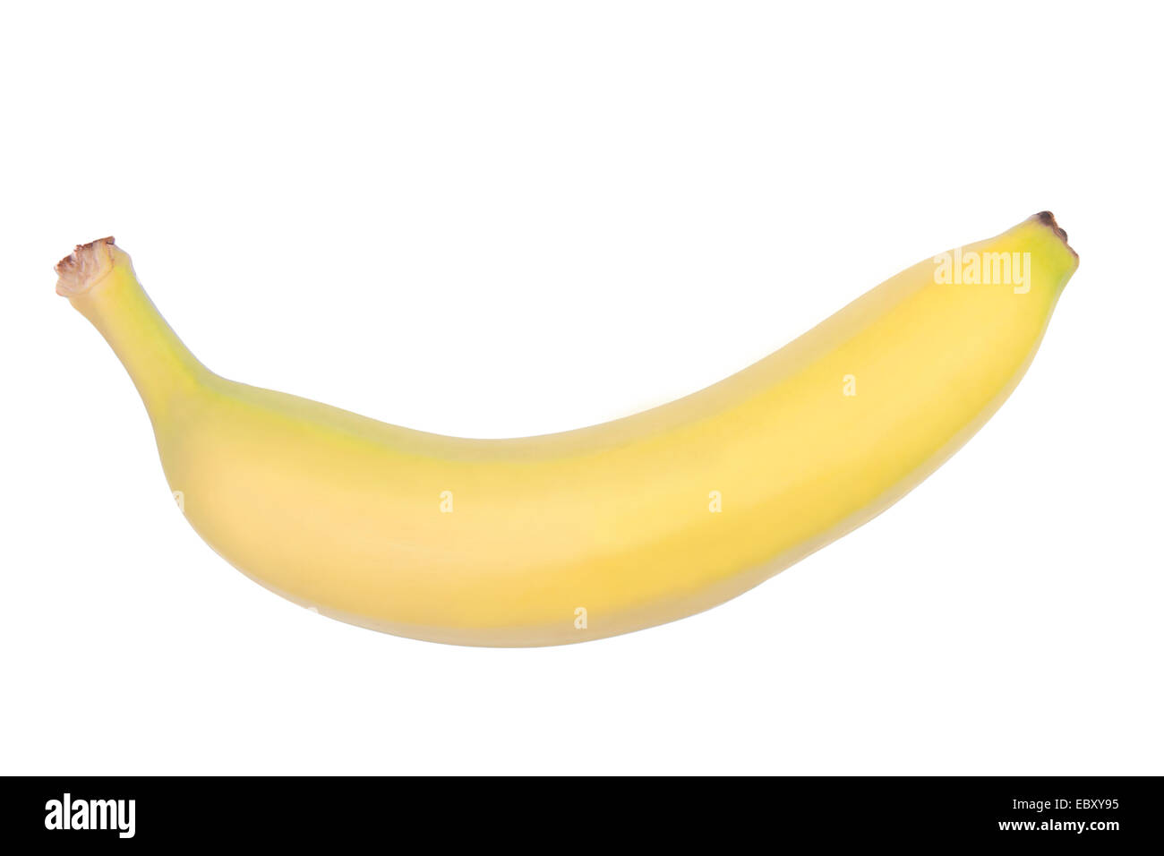 Banana su sfondo bianco Foto Stock