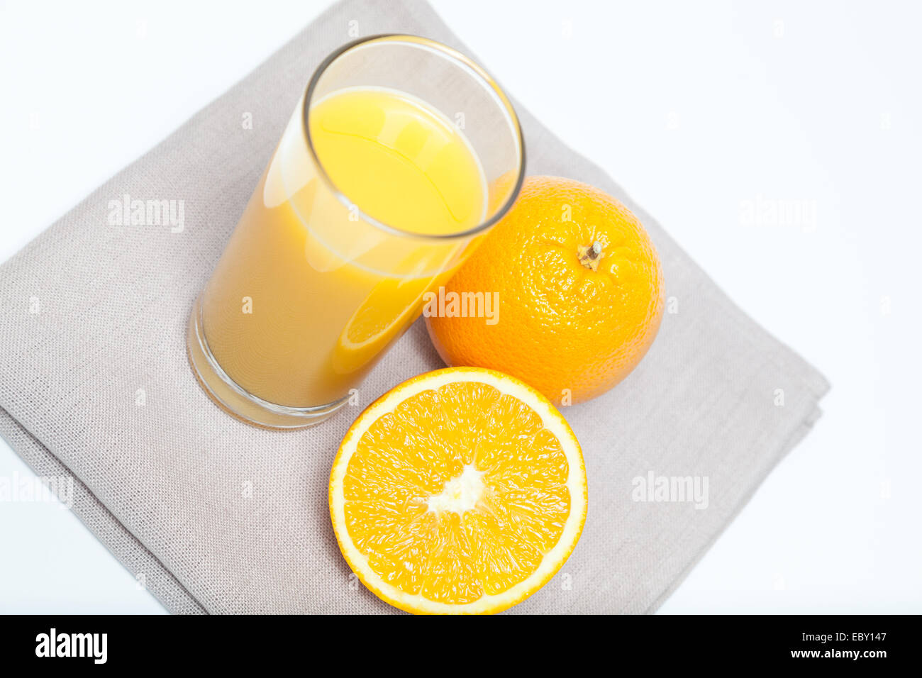 Succo di arancia, succo di arancia a fette Foto Stock