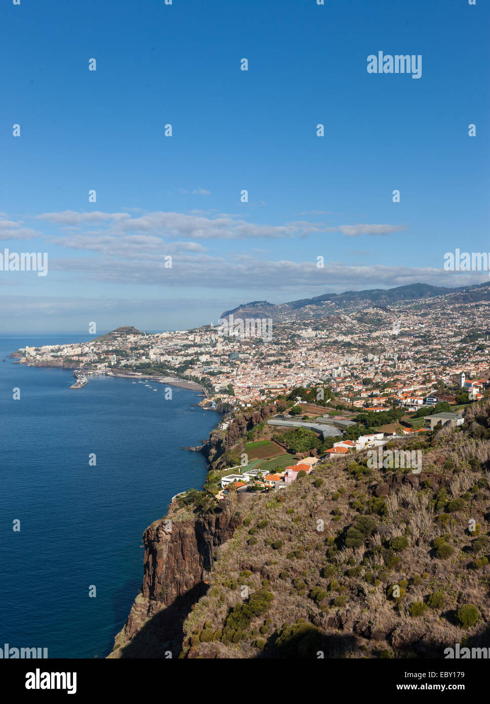 Funchal cityscape, Palheiro Ferreiro, Funchal, Madeira, Portogallo Foto Stock