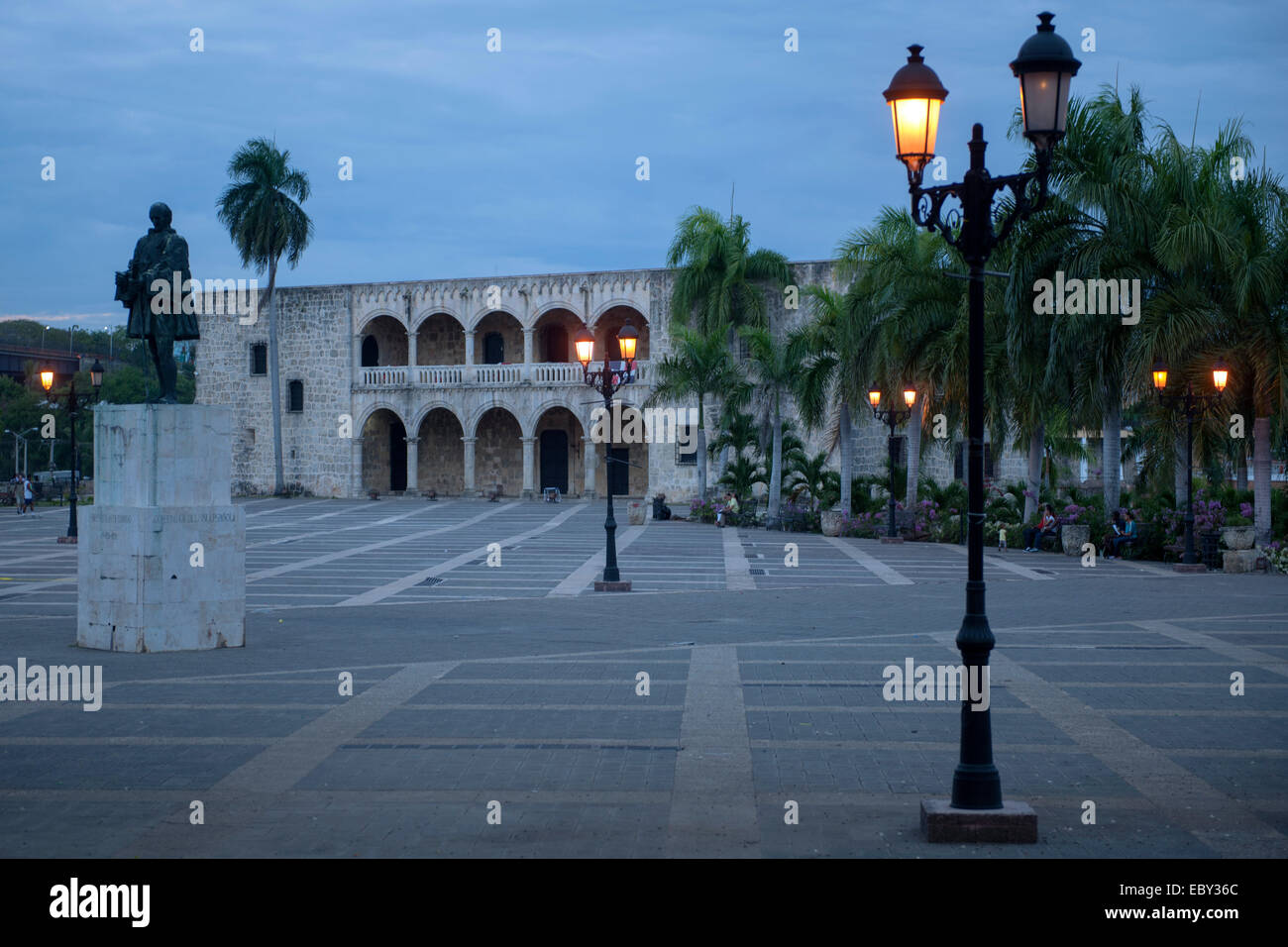 Dominikanische Republik, Santo Domingo, Zona Colonial, Plaza de la Hispanidad, Alcazar de Colon, Palast des 1.Vizekönigs Amerika Foto Stock