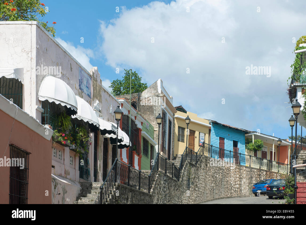 Dominikanische Republik, Santo Domingo, Zona Colonial, Calle Hostos Foto Stock