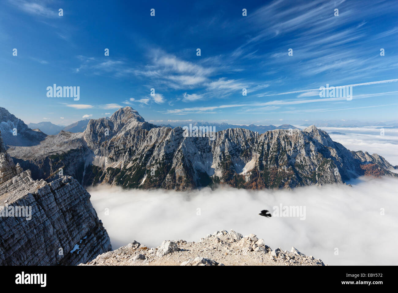 La Slovenia alpi, Mangart peak Foto Stock