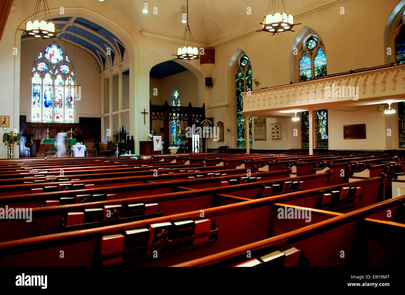 NEWARK, NEW JERSEY: bello interno della Trinità 1743-1810 e Cattedrale di San Paolo progettato da Capt. Giosia James Foto Stock