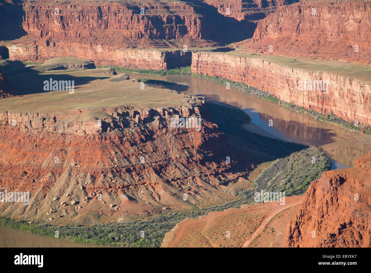 Stati Uniti d'America, Utah, Dead Horse State Park, Green River (sotto). Foto Stock