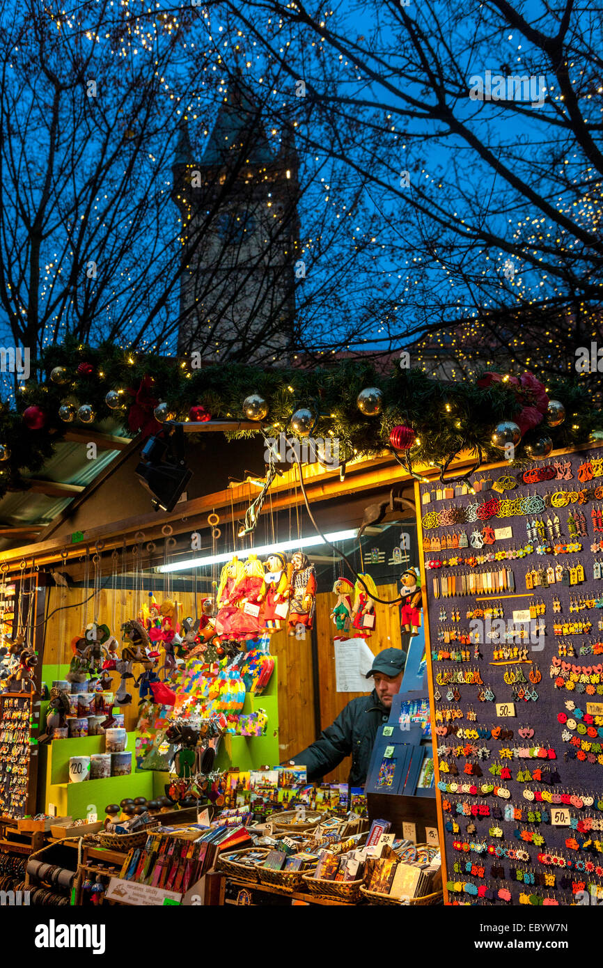 Mercato Natalizio di Praga Piazza della Città Vecchia di stallo Repubblica Ceca Foto Stock
