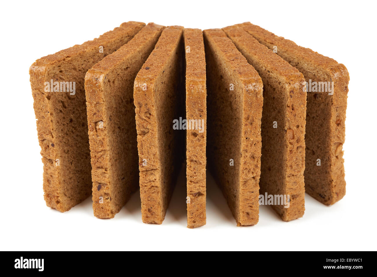 Disposte le fette di pane di segale per toast Foto Stock