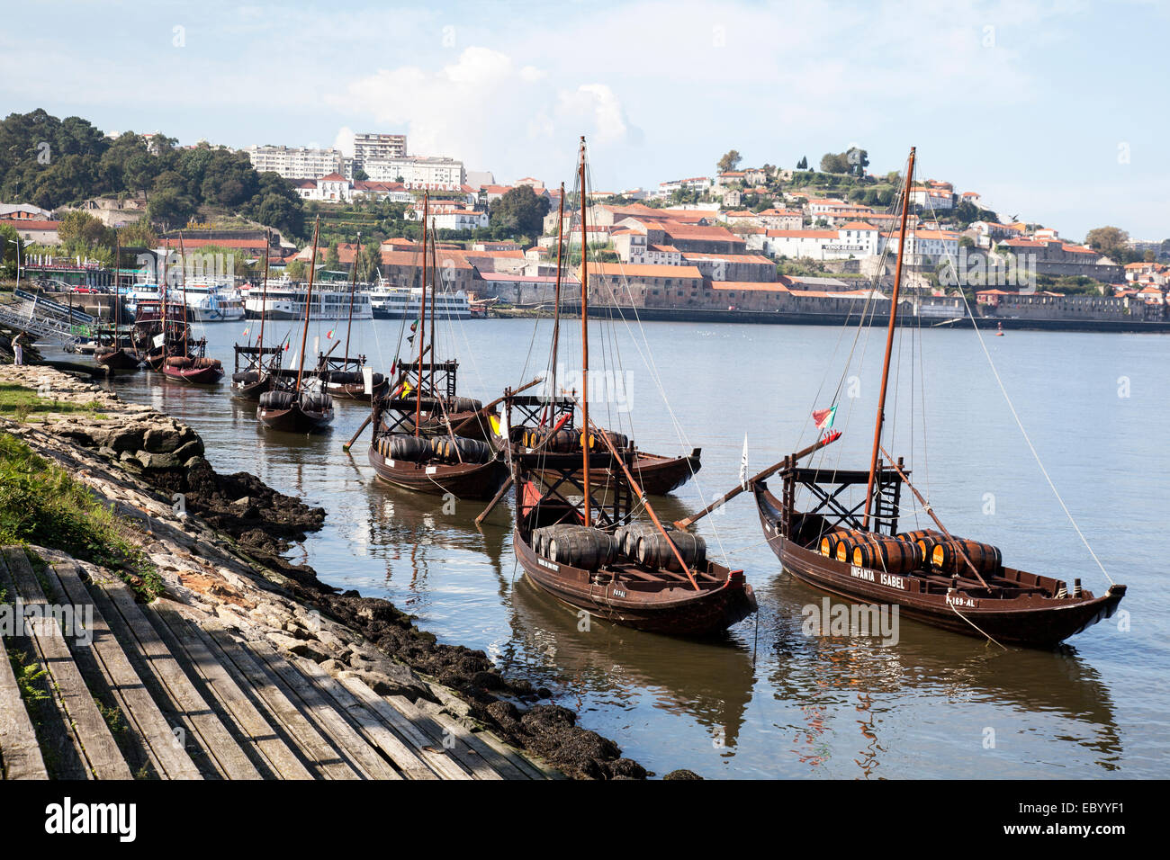 Rio Duero e il centro storico di Porto, Portogallo. Foto Stock