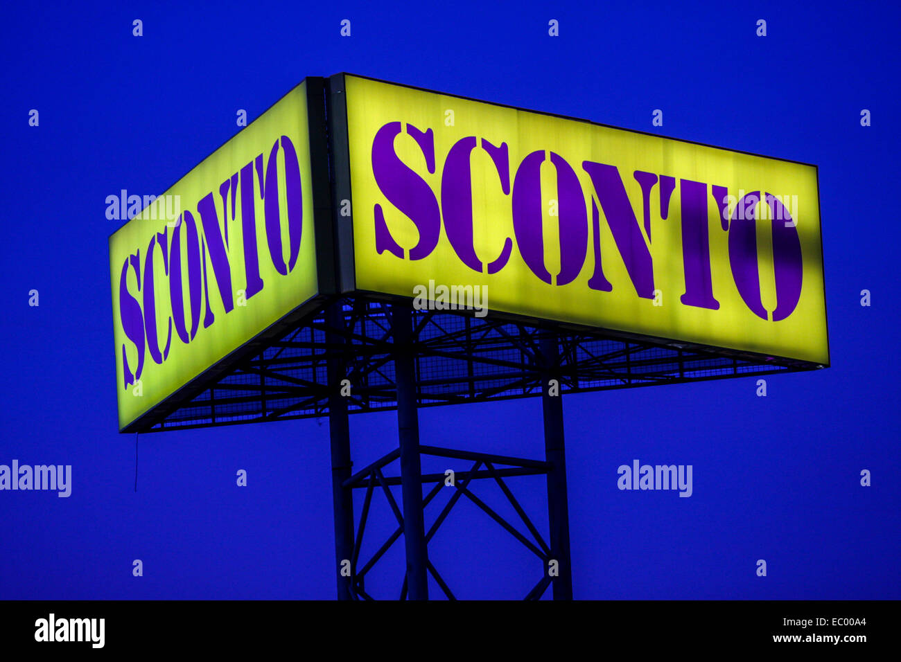 Sconto logo pubblicità segno Praga Repubblica Ceca Foto Stock