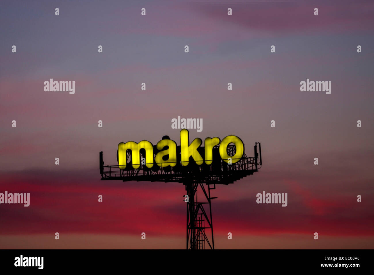 Makro logo pubblicità segno Praga Repubblica Ceca Foto Stock