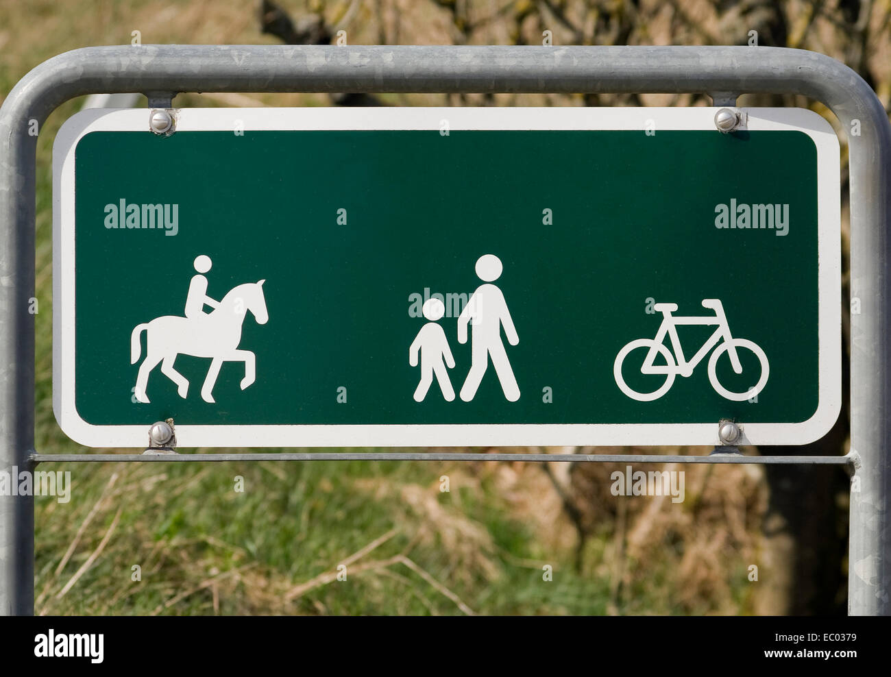 Sentiero natura segno con lo spazio per il tuo testo Foto Stock