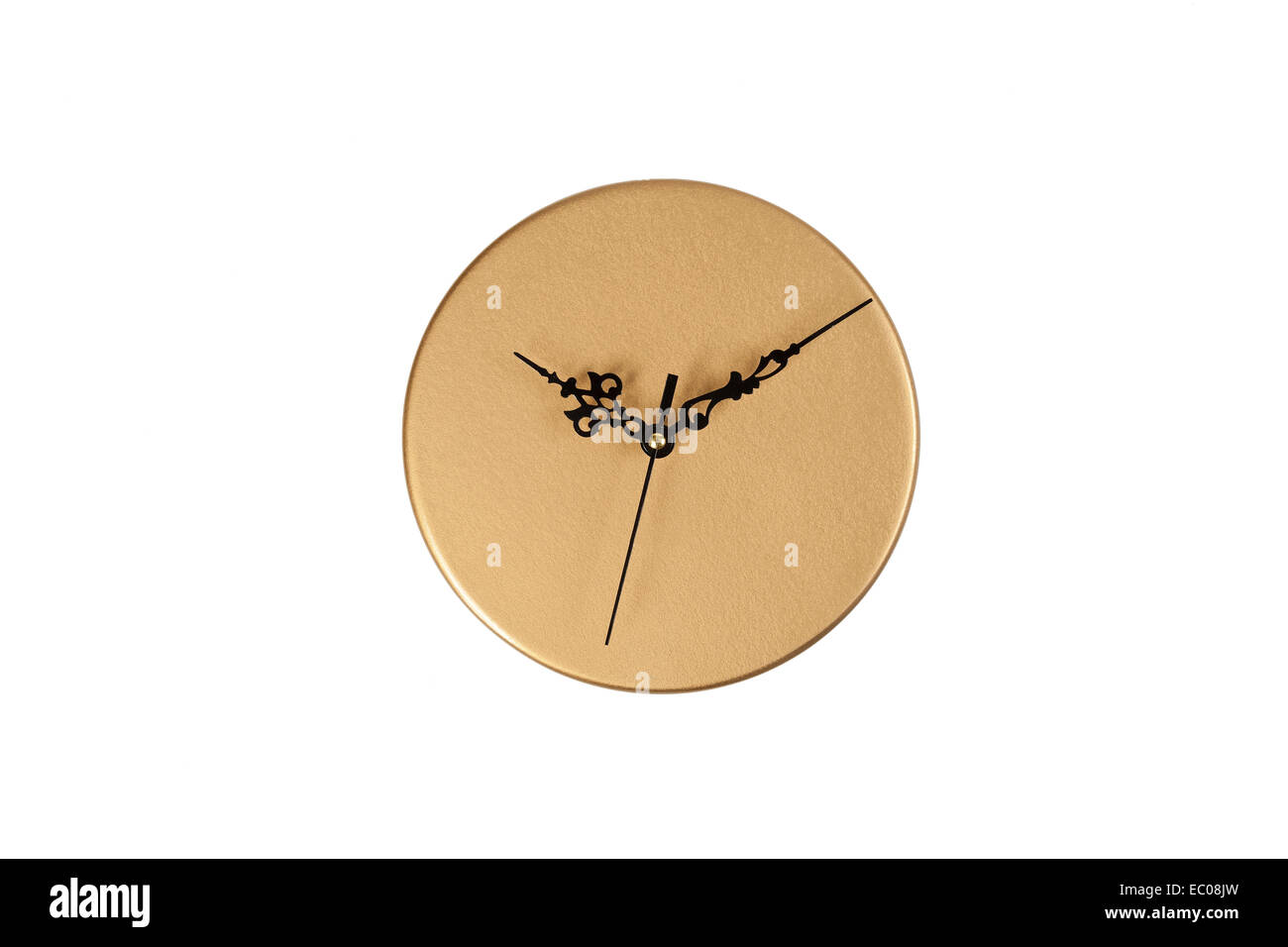 Orologio da parete isolata su bianco Foto Stock