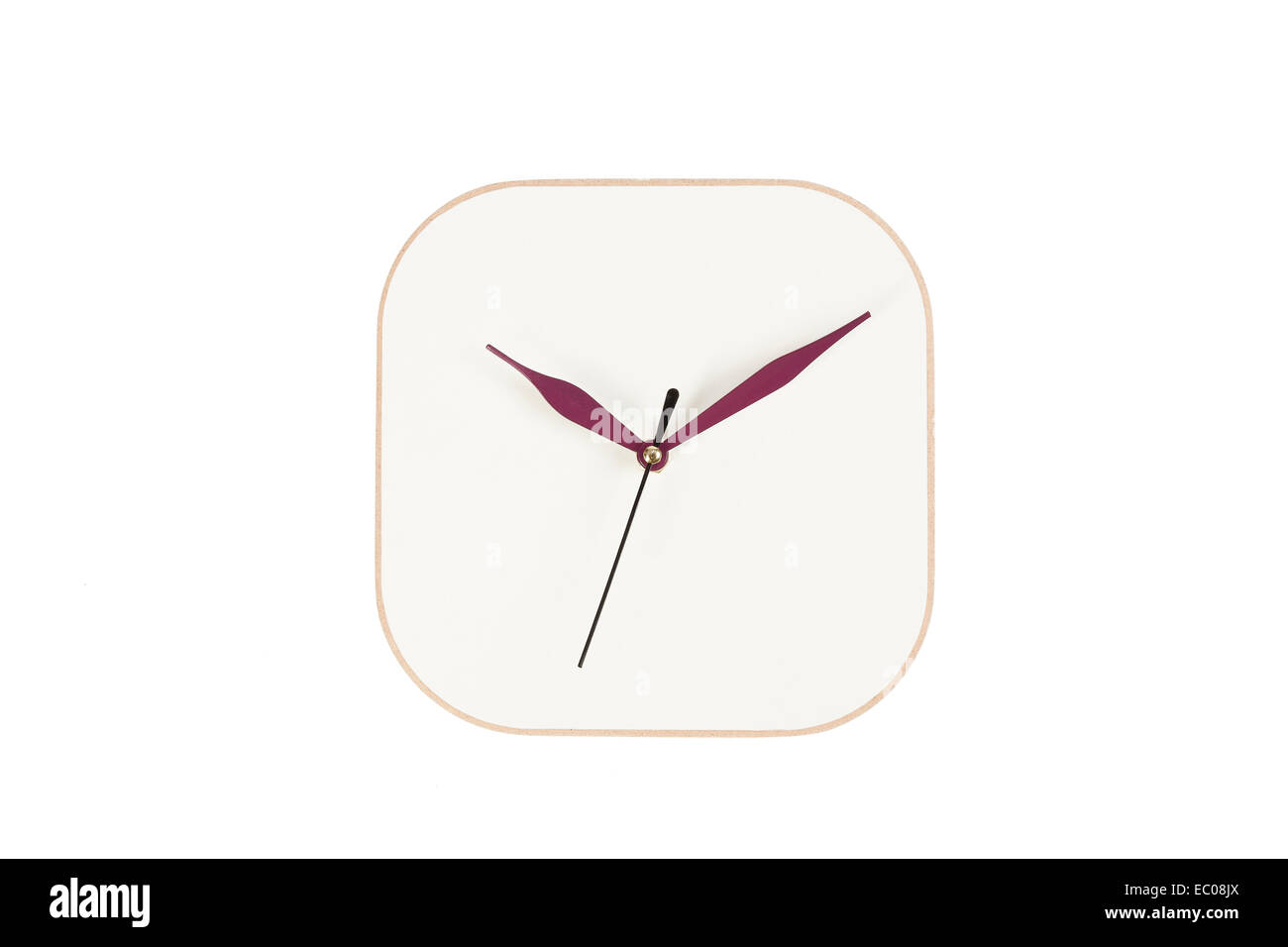 Orologio da parete isolata su bianco Foto Stock