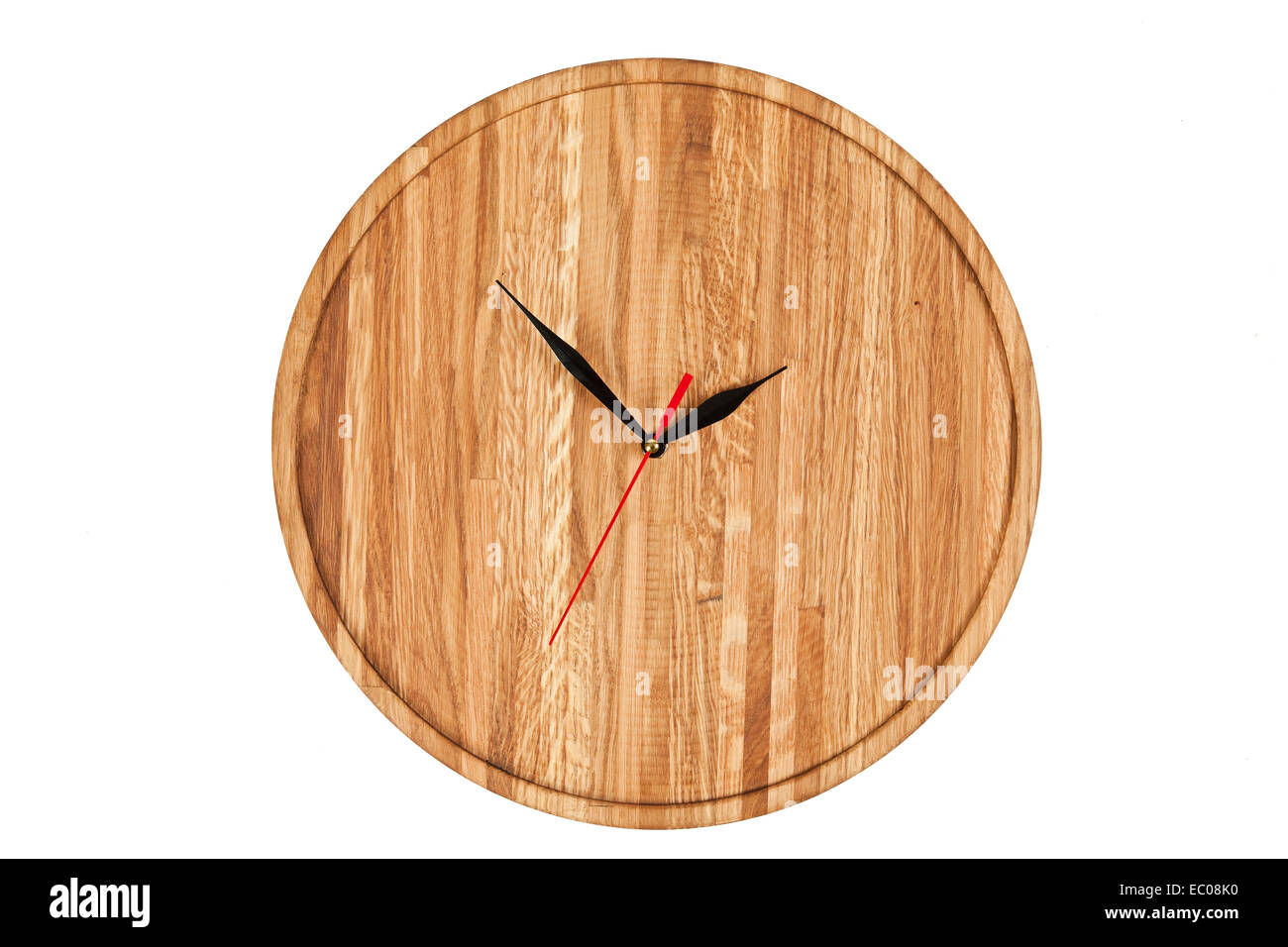 Orologio da parete isolata su bianco Foto Stock