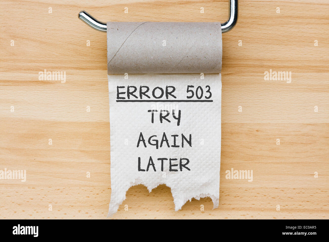 Errore 503 - la carta igienica come messaggio web Foto Stock