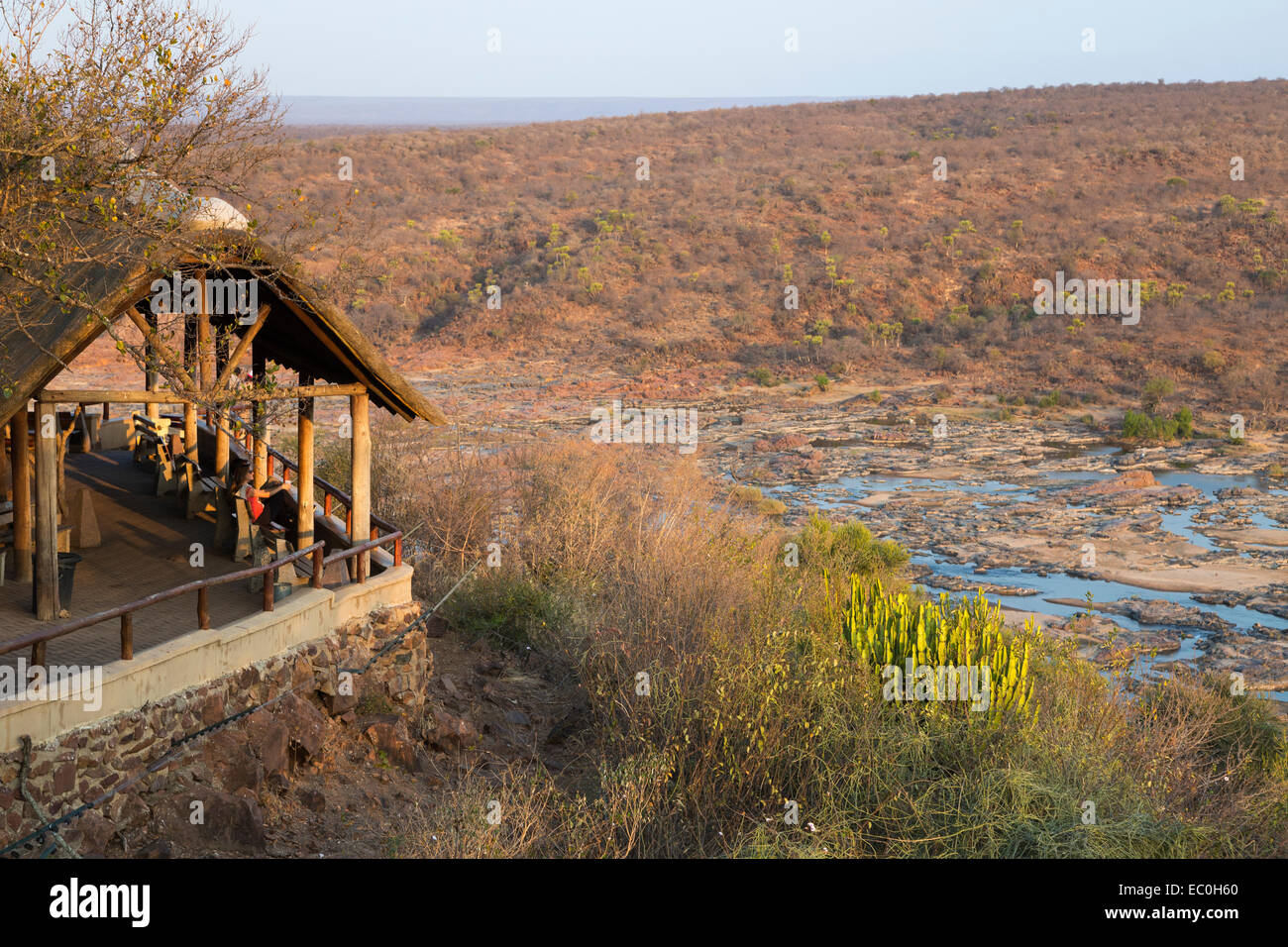 Vista da Olifants camp, Kruger National Park, Sud Africa, Foto Stock