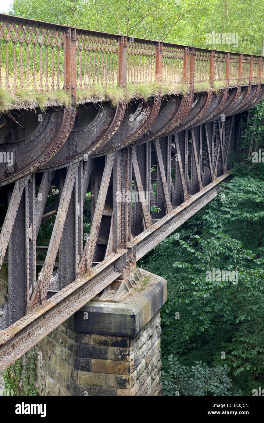 In disuso viadotto ferroviario, mugnai Dale, Derbyshire, Peak District Foto Stock