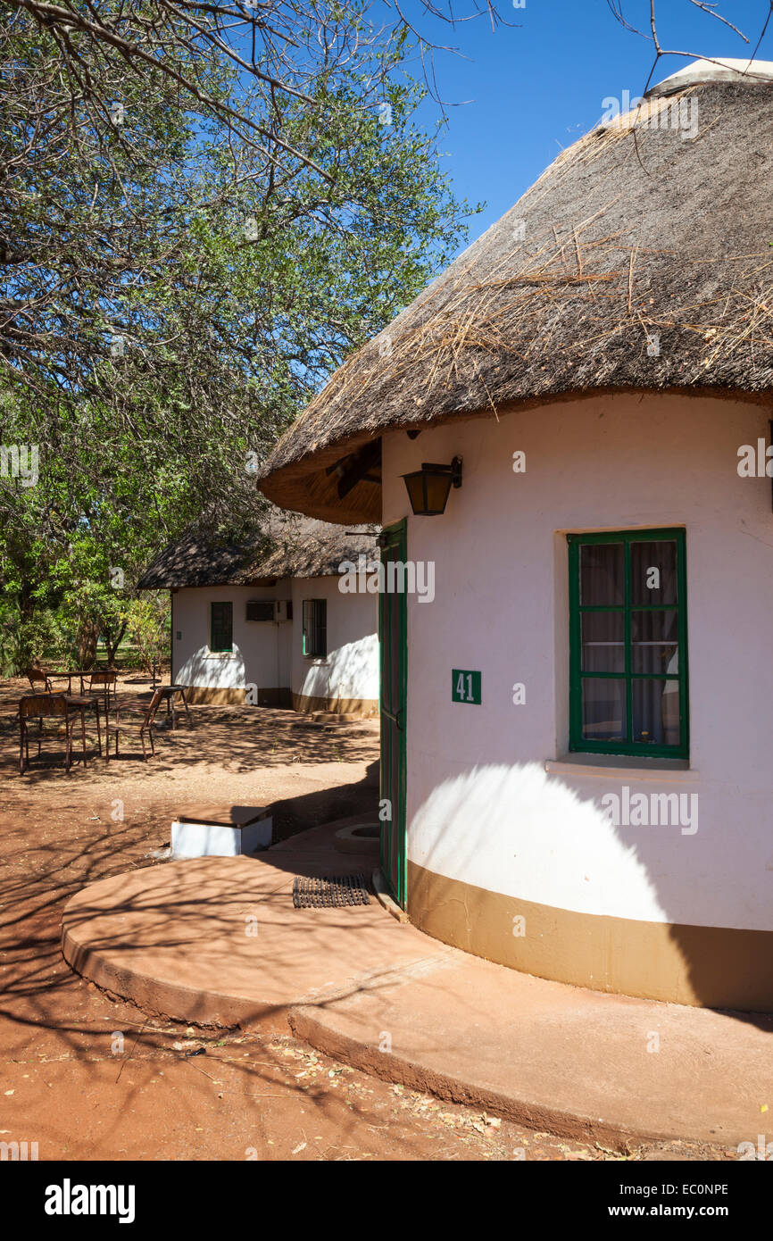 Resto hut, inferiore Sabie resto camp, Kruger National Park, Sud Africa Foto Stock
