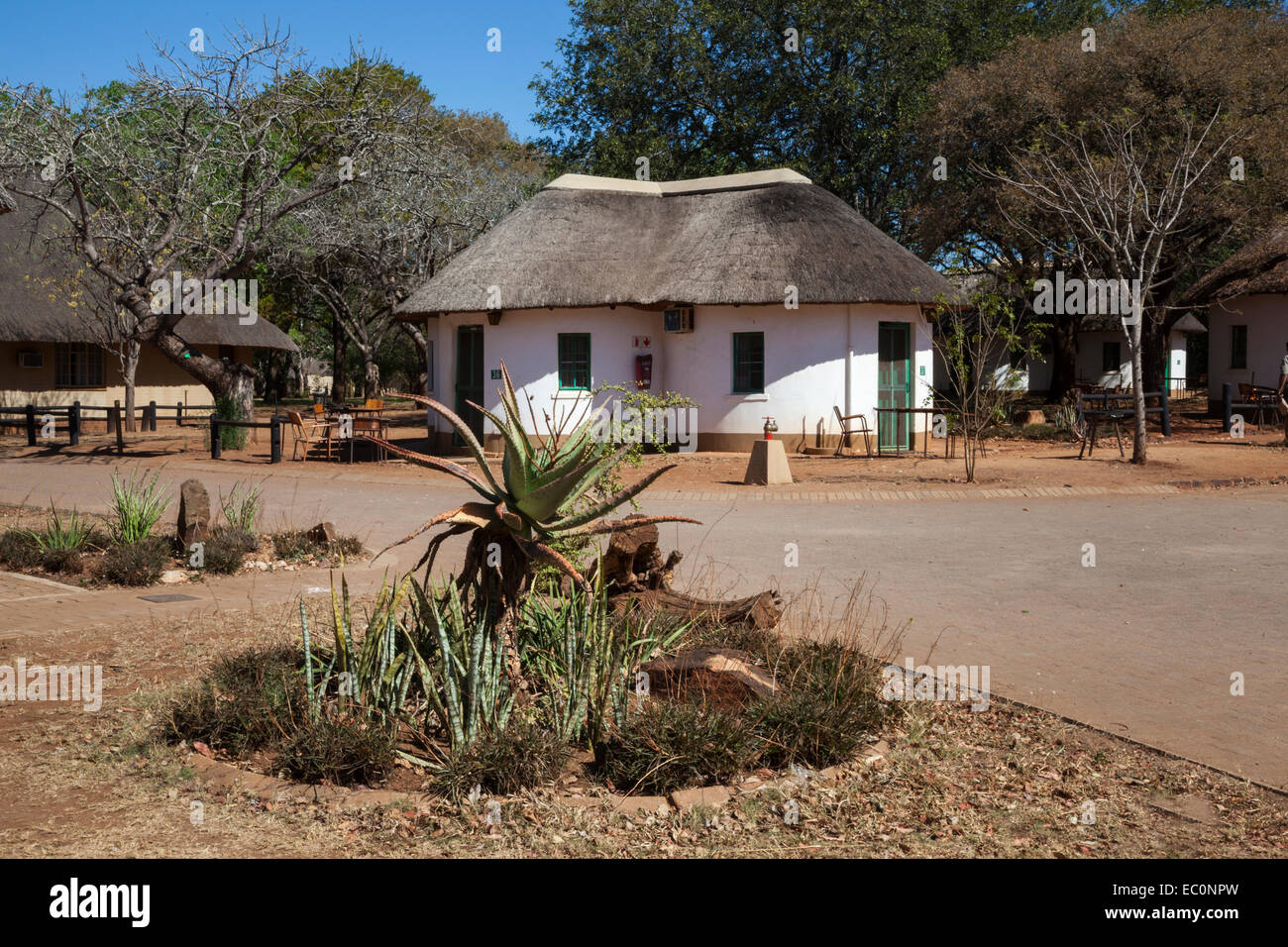 Abbassare Sabie resto camp, Kruger National Park, Sud Africa Foto Stock