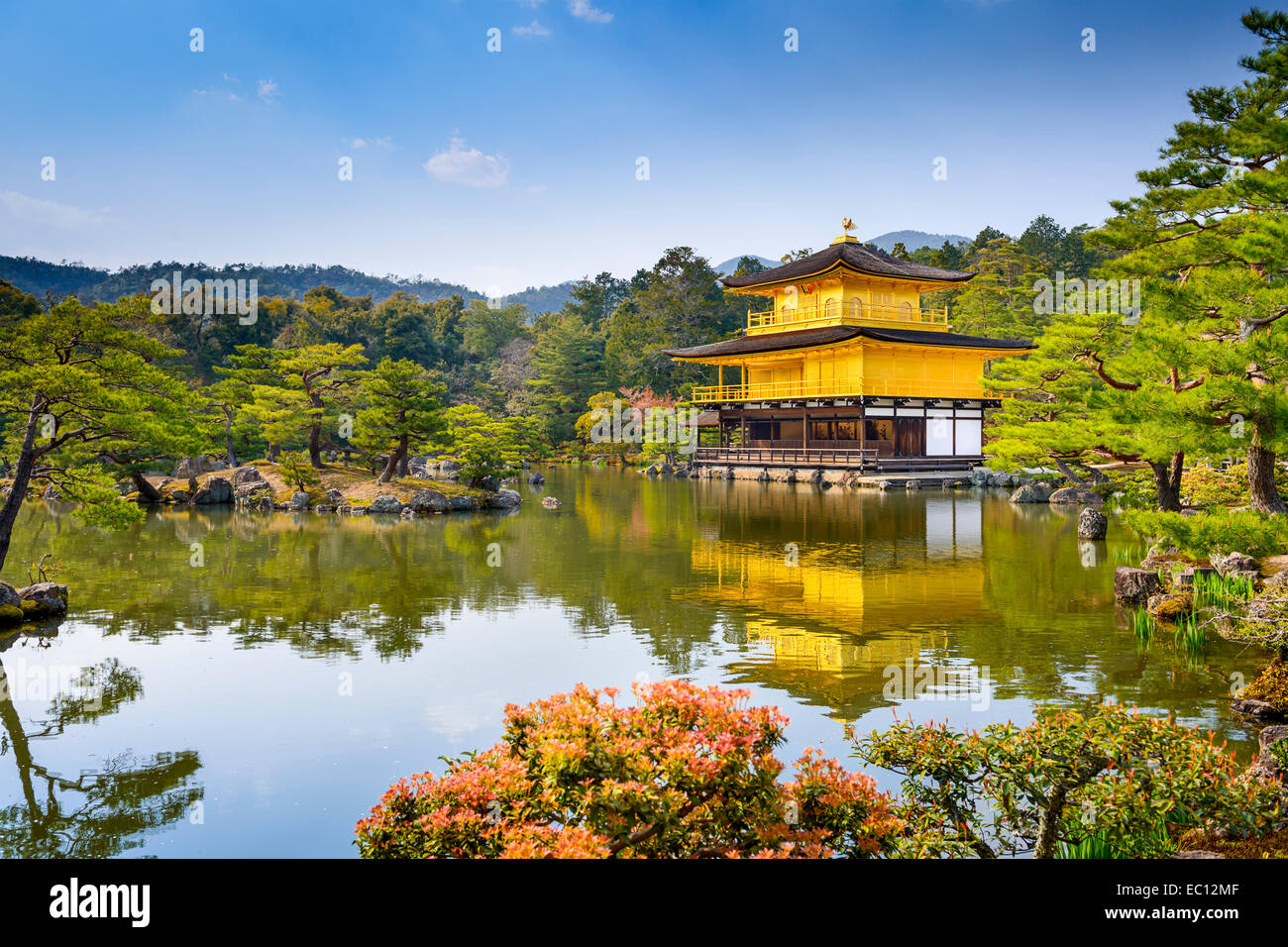 Kyoto, Giappone al Kinkaku-ji il tempio del Padiglione Dorato. Foto Stock