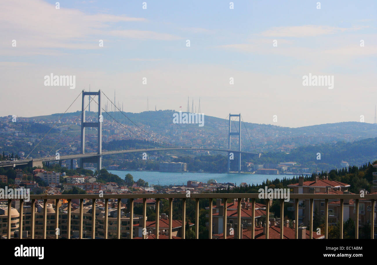 Bosphorus da parte europea di Istanbul Foto Stock