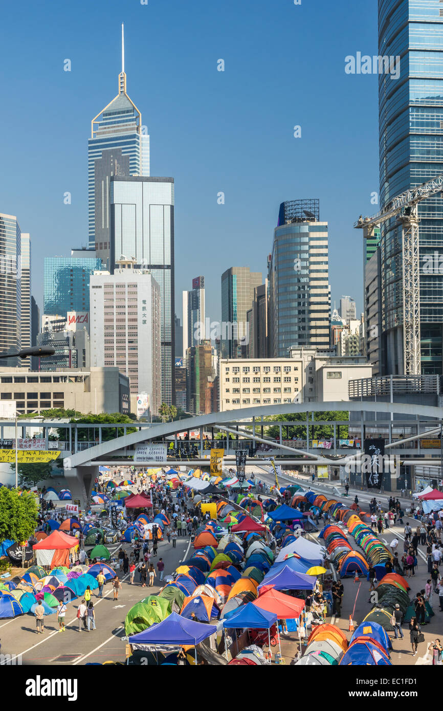 La democrazia proteste in Hong Kong Foto Stock