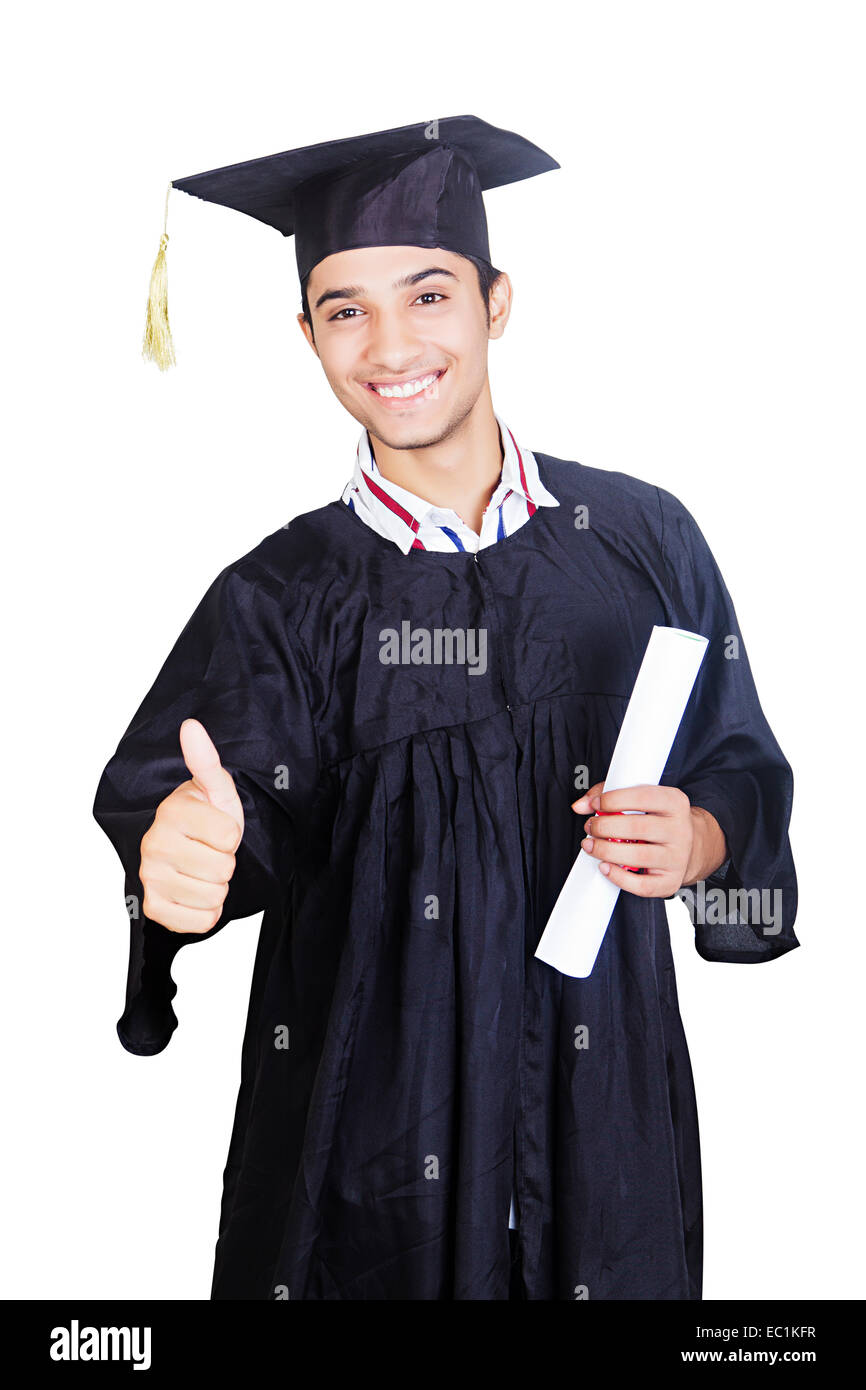 Ragazzo indiano grado di graduazione Foto Stock