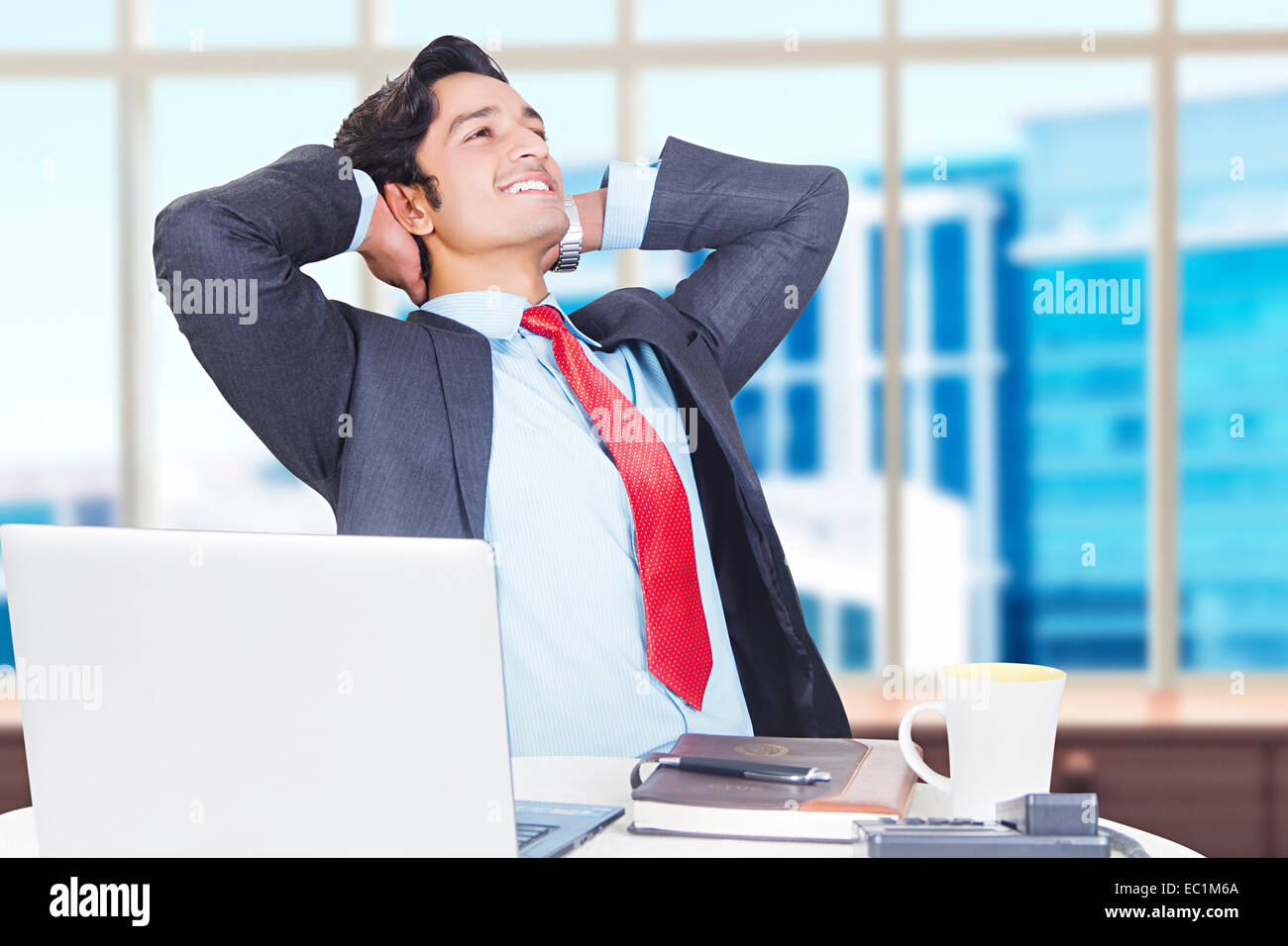 Indian business man office Foto Stock