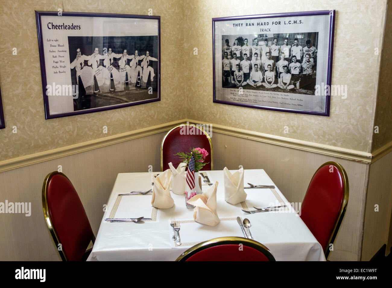 Illinois,Midwest,Litchfield,autostrada storica Route 66,l'Ariston Cafe,ristorante ristoranti ristorazione mangiare fuori caffè bistrot, interno Foto Stock