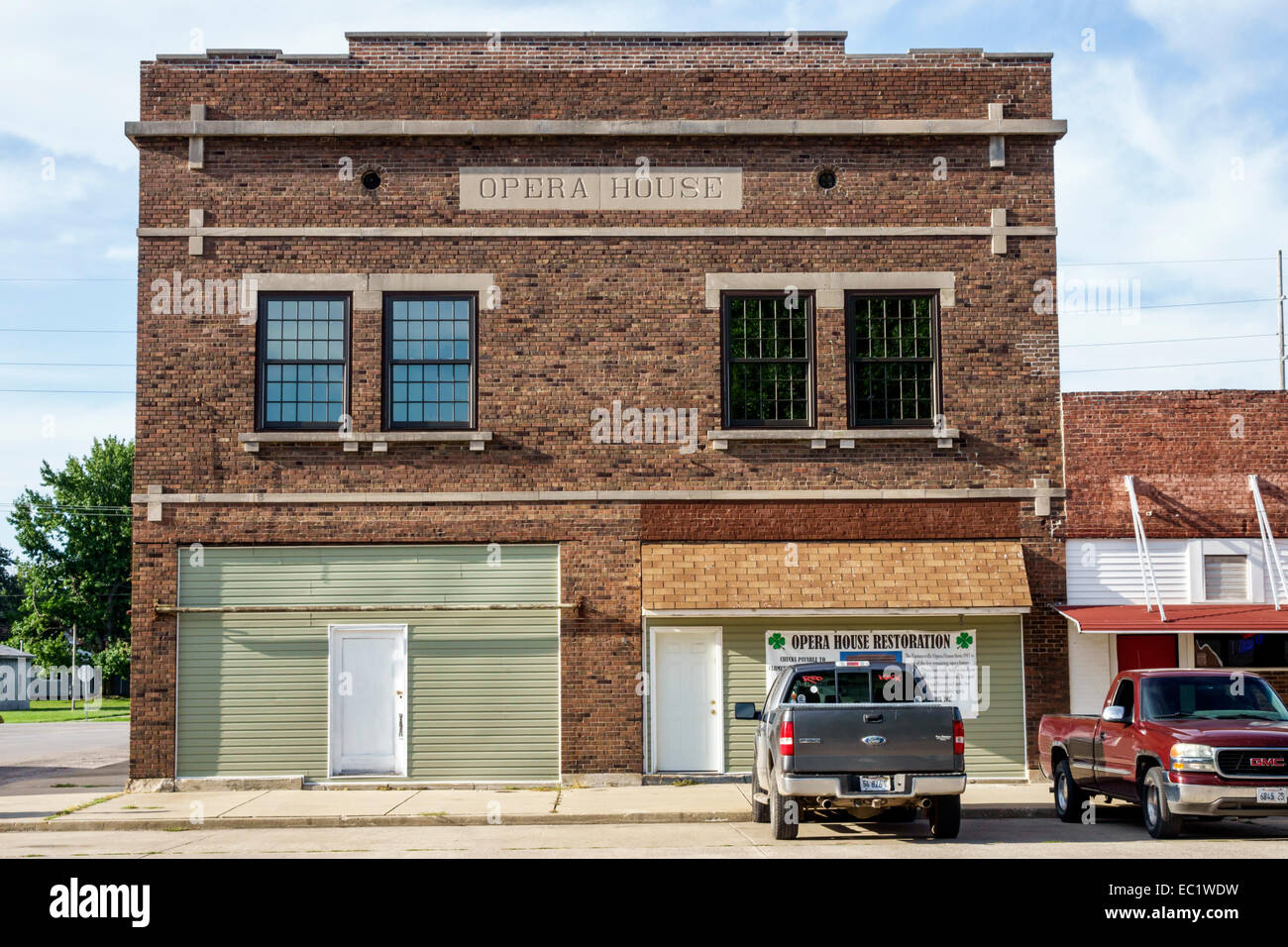 Illinois Farmersville, autostrada storica Route 66, Opera House, edificio, piccola città, IL140902099 Foto Stock