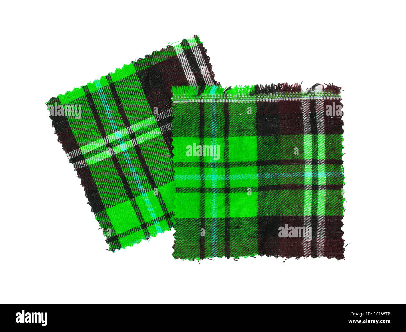 Piccolo pezzo del brillante scozzese tessuto controllato, verde Foto Stock