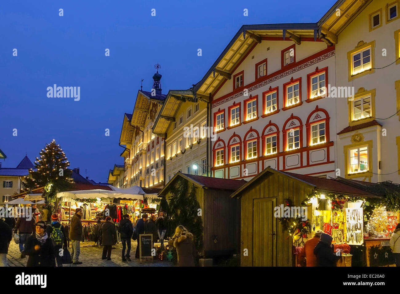 Mercatino di Natale di Bad Tolz, Baviera, Germania Foto Stock