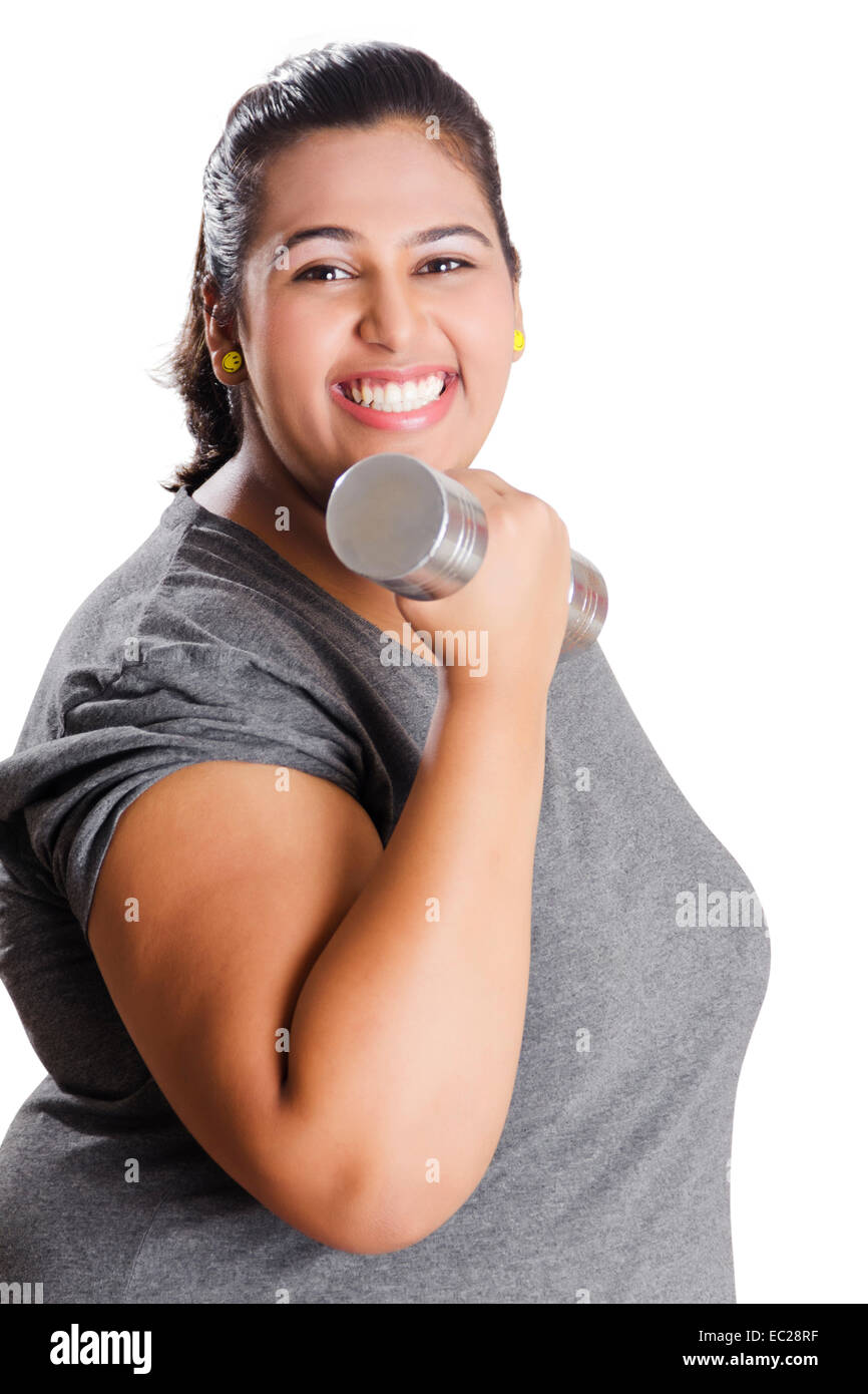 Indiano Lady obesi lavorare fuori Foto Stock