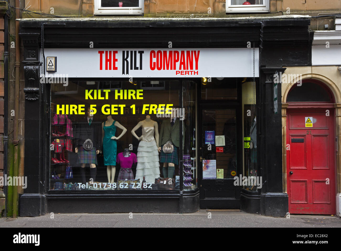 Il Kilt Azienda shop, Perth, Scozia Foto Stock