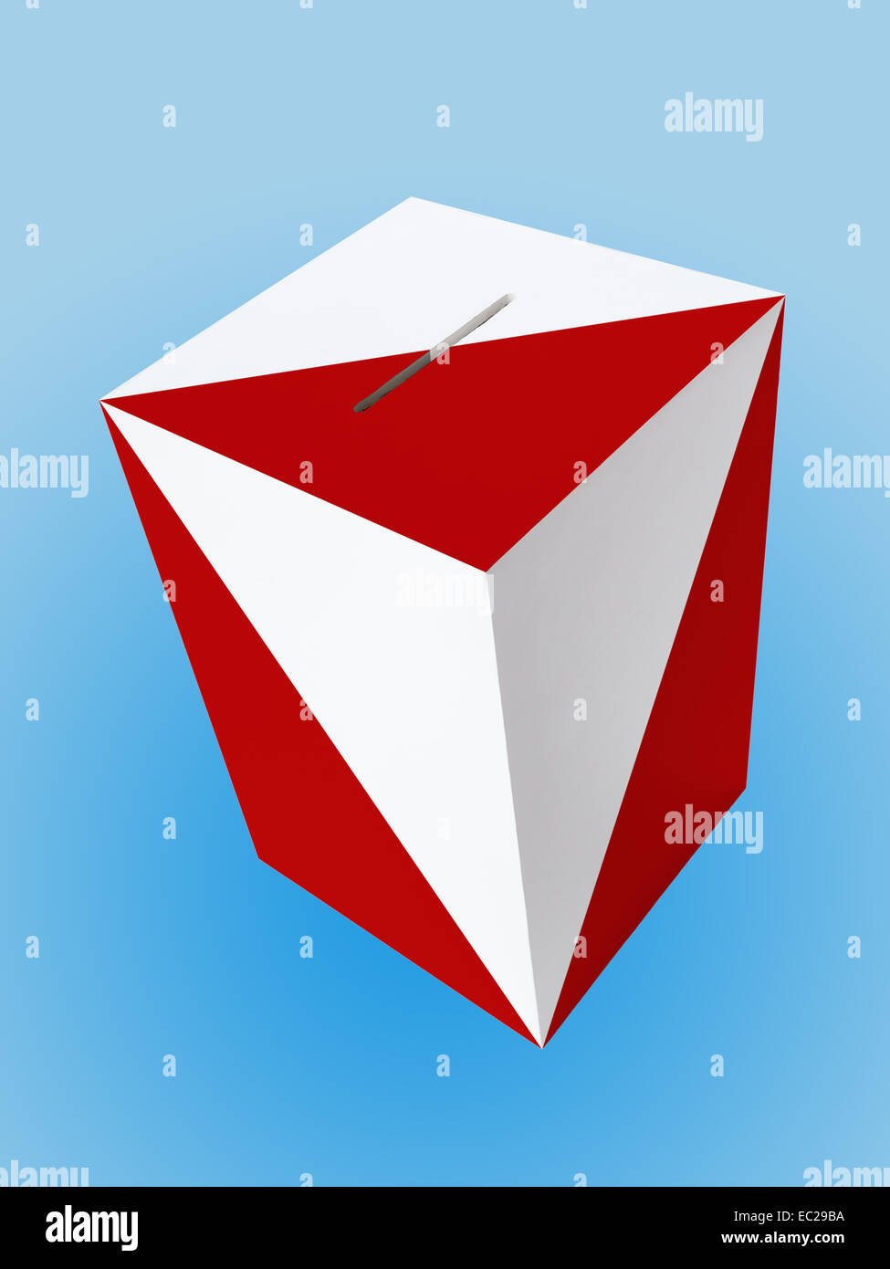 Il polacco di colore rosso e bianco urne su fondo azzurro Foto Stock