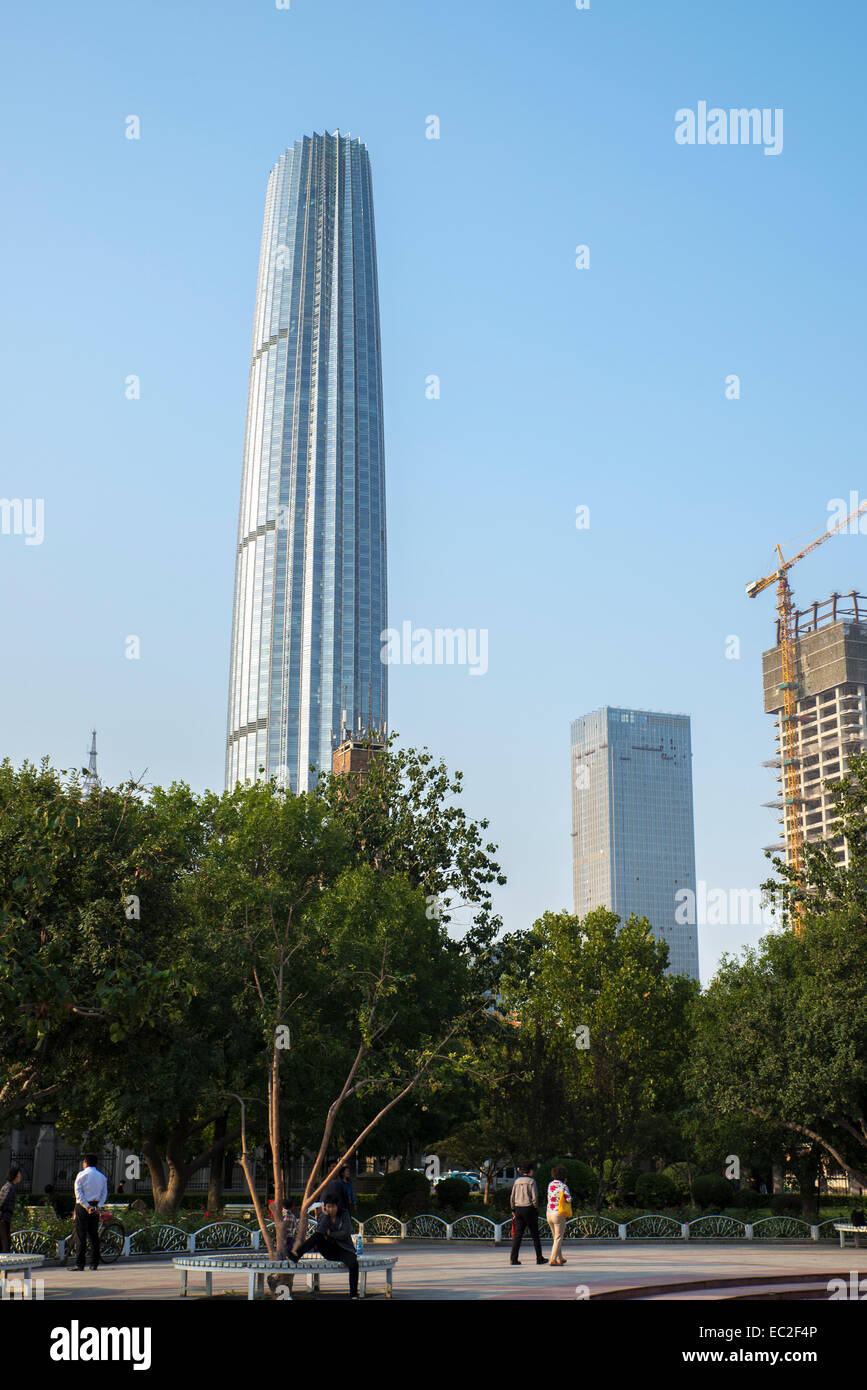 Tianjin global financial center grattacielo Foto Stock