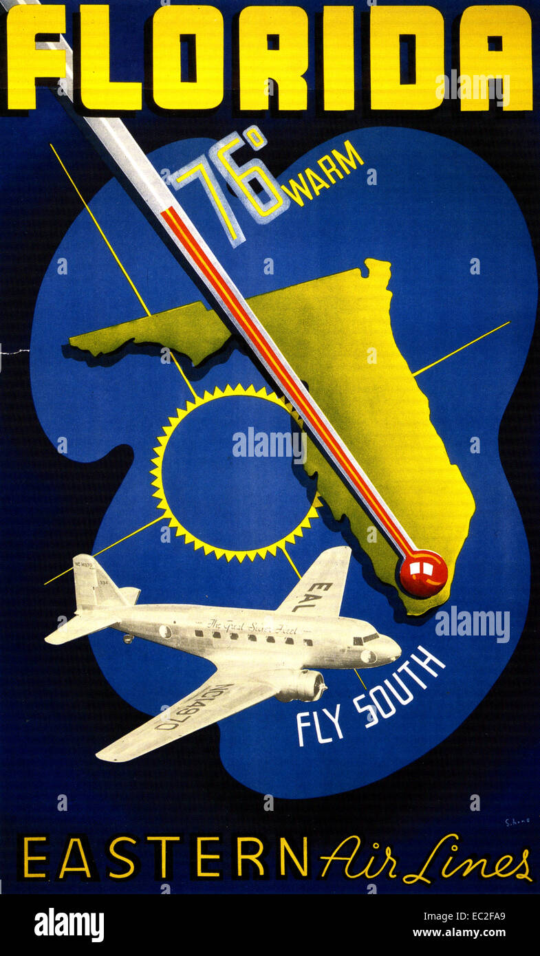 EASTERN AIR LINES poster 1938 Foto Stock