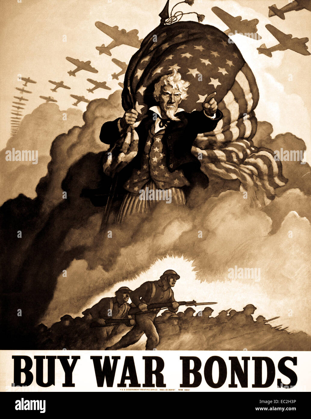Acquistare obbligazioni di guerra poster. 1942. Ufficio delle relazioni del governo Foto Stock