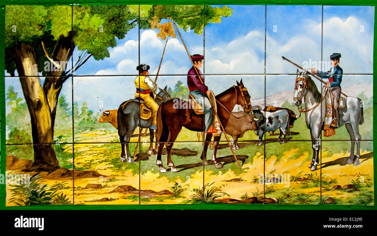 ABAKUHAUS Spagnolo Tovaglia, Matador Bull Arena, Rettangolare per Sala da Pranzo e Cucina, 140 cm x 200 cm, Rosa Multicolor