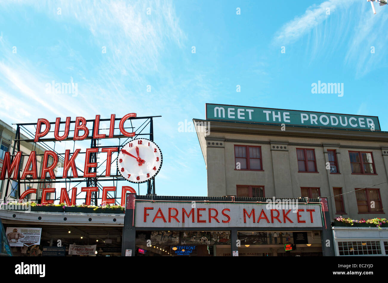 Mercato pubblico al di fuori di Seattle Foto Stock