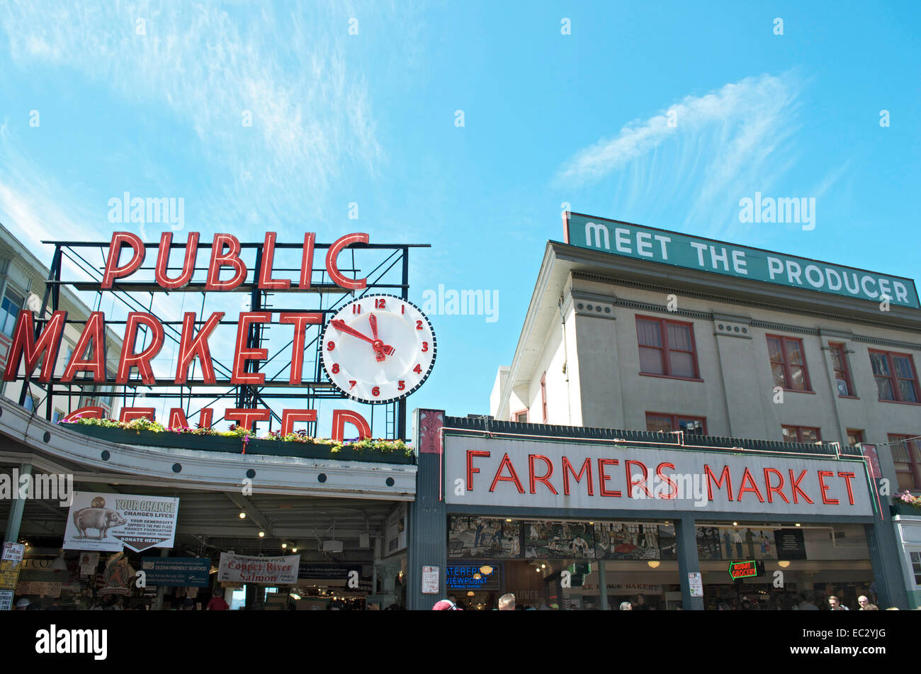Mercato pubblico al di fuori di Seattle Foto Stock