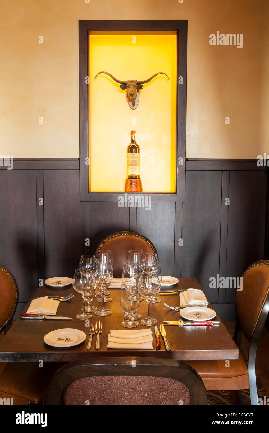 Tema occidentali, il ristorante interno, Far Western taverna, Orcutt, California, Stati Uniti d'America Foto Stock