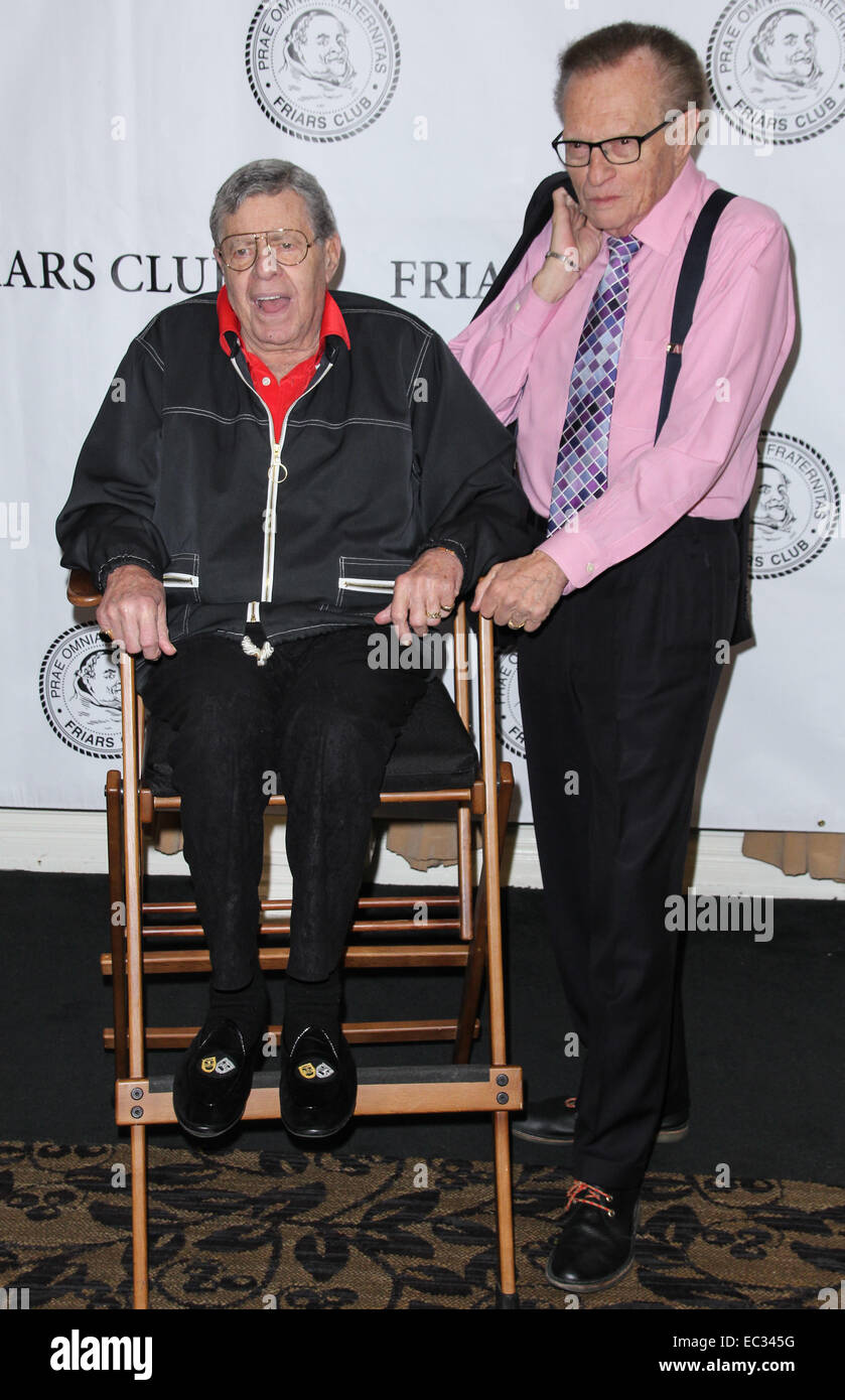 Jerry Lewis assiste i frati Club celebrazione di Jerry Lewis e il cinquantesimo anniversario della 'Il professore matto" a New York Frati Club con: Jerry Lewis,Larry King dove: New York, Stati Uniti quando: 05 Jun 2014 Foto Stock