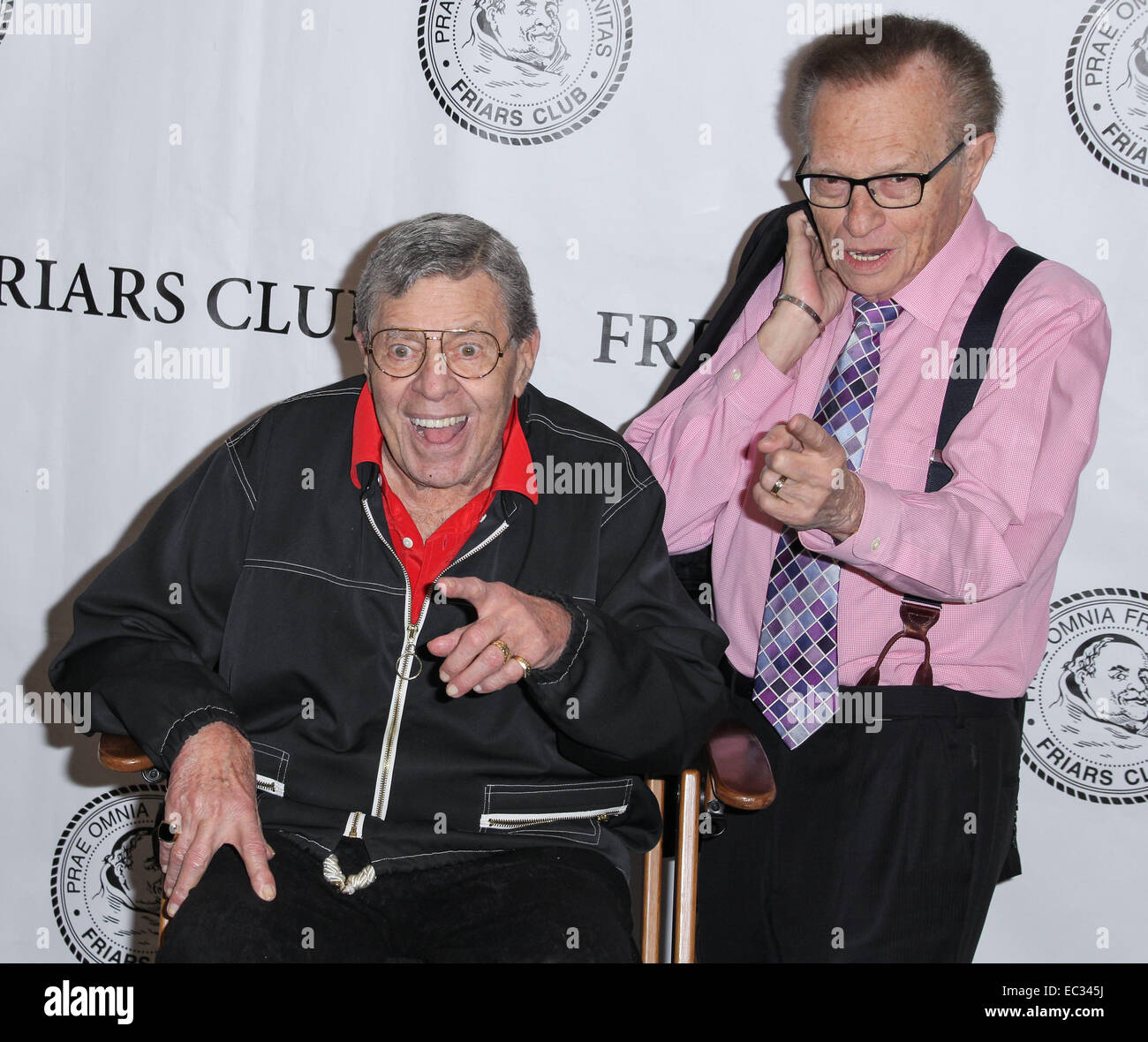 Jerry Lewis assiste i frati Club celebrazione di Jerry Lewis e il cinquantesimo anniversario della 'Il professore matto" a New York Frati Club con: Jerry Lewis,Larry King dove: New York, Stati Uniti quando: 05 Jun 2014 Foto Stock