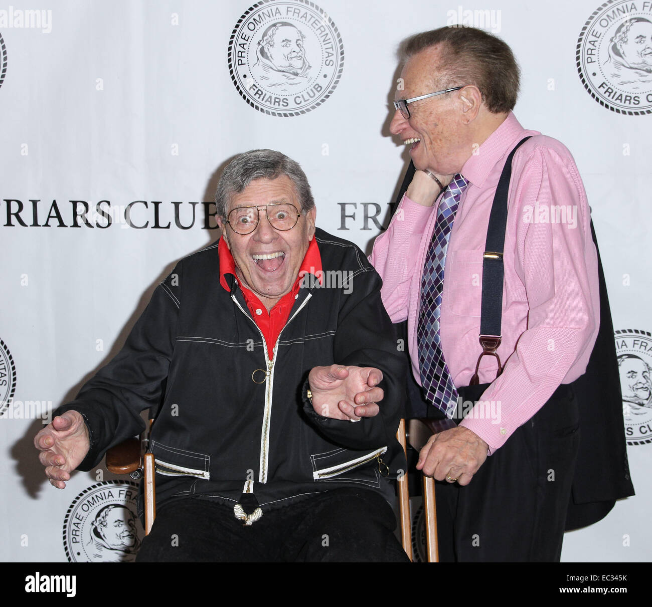 Jerry Lewis assiste i frati Club celebrazione di Jerry Lewis e il cinquantesimo anniversario della 'Il professore matto" a New York Frati Club con: Jerry Lewis,Larry King dove: New York, Stati Uniti quando: 05 Jun 2014 Foto Stock