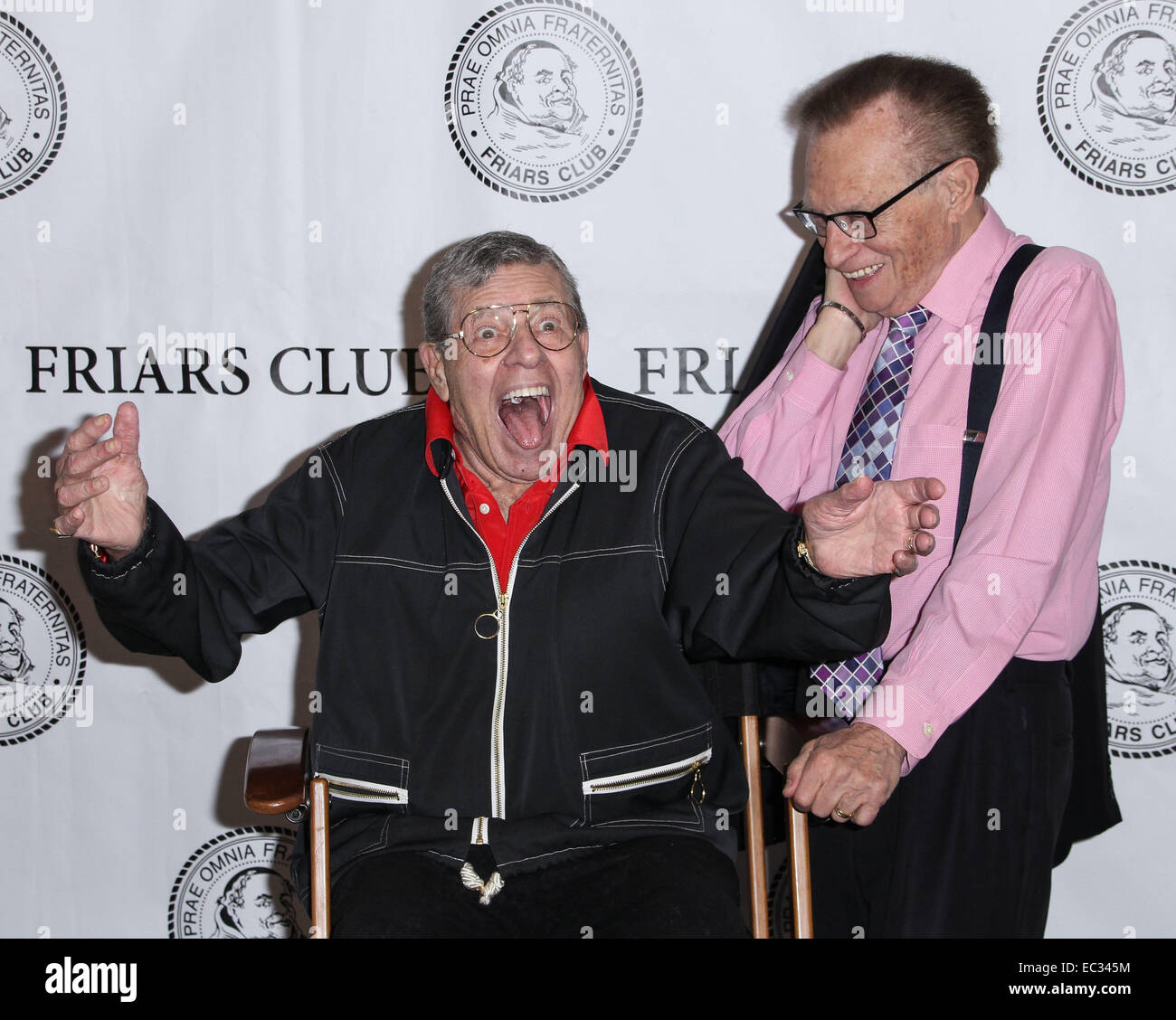 Jerry Lewis assiste i frati Club celebrazione di Jerry Lewis e il cinquantesimo anniversario della 'Il professore matto" a New York Frati Club con: Jerry Lewis,Larry King dove: New York, Stati Uniti quando: 05 Jun 2014 Foto Stock