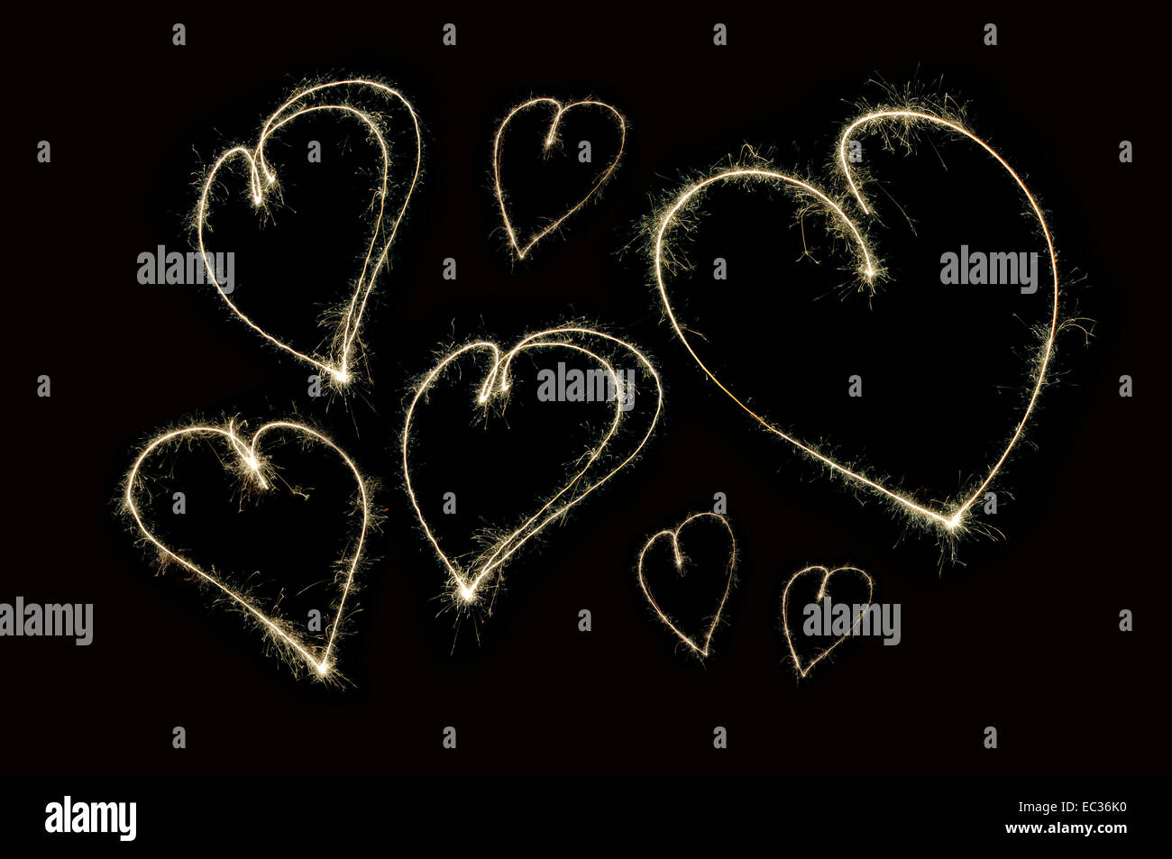 La pittura di luce, cuore, scintille Foto Stock