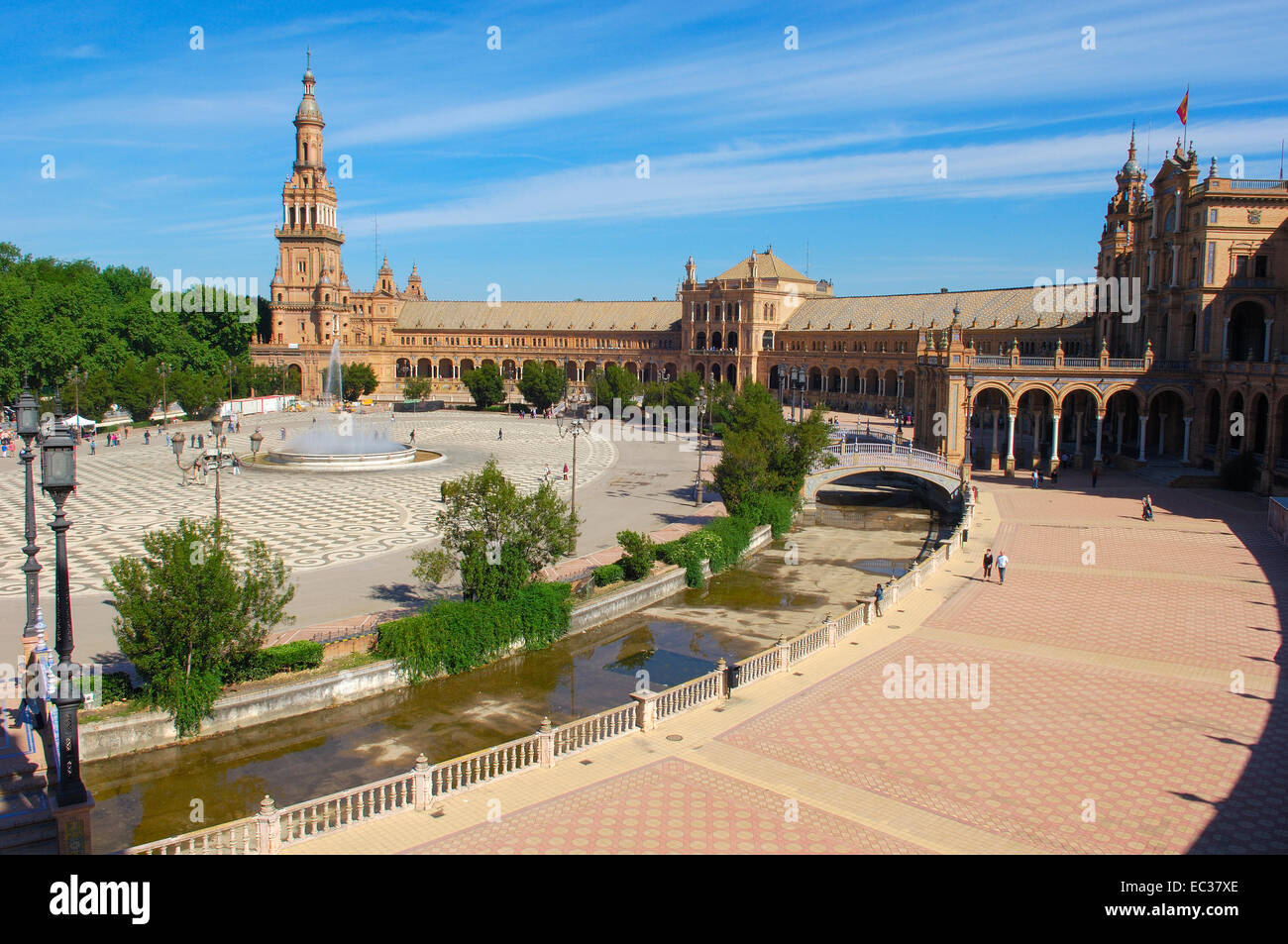 Plaza de España nel Parco di Maria Luisa, Siviglia, Andalusia, Spagna, Europa Foto Stock