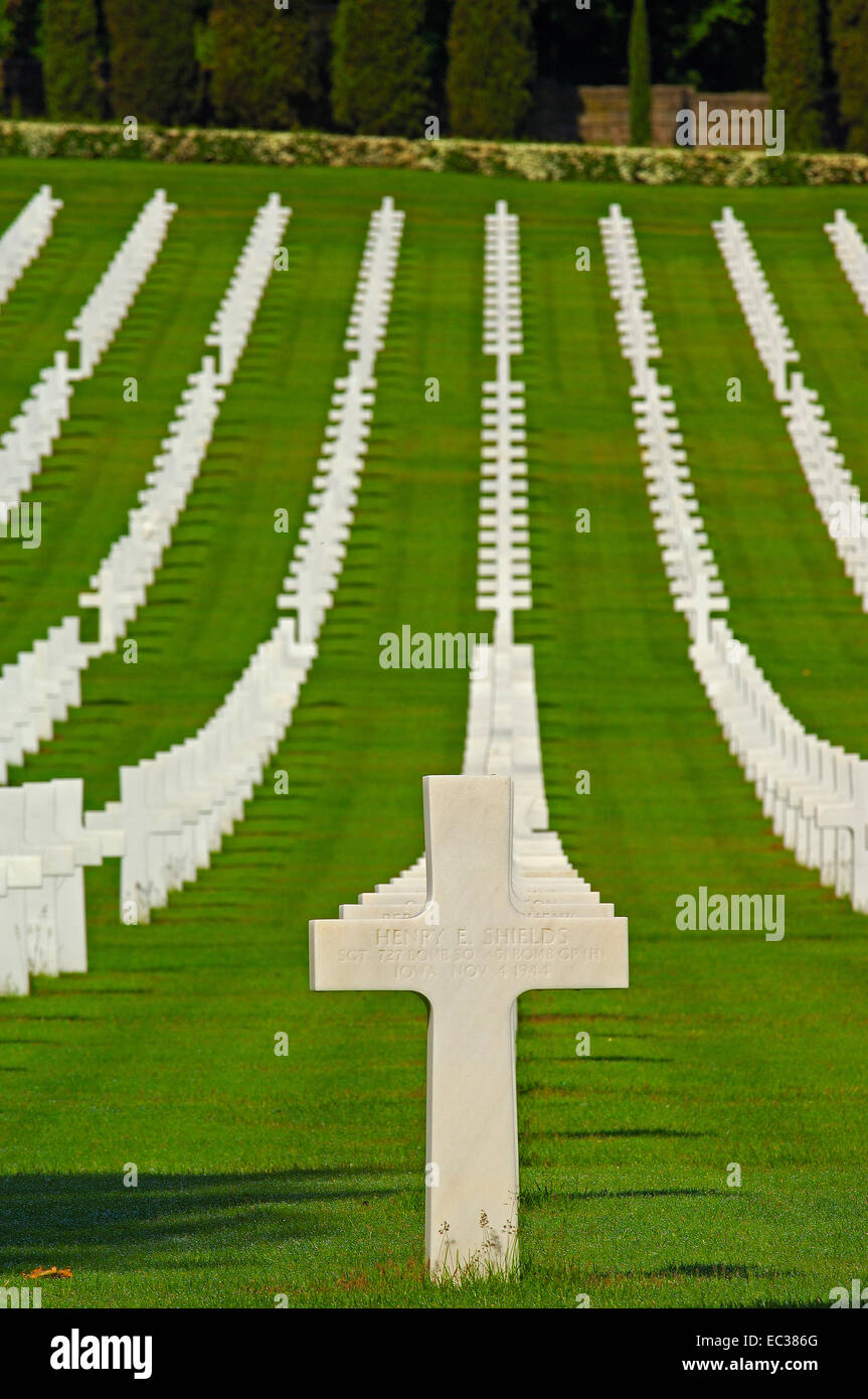 Cimitero e memoriale americano a Firenze della Seconda, World War Memorial, Firenze, Toscana, Italia, Europa Foto Stock