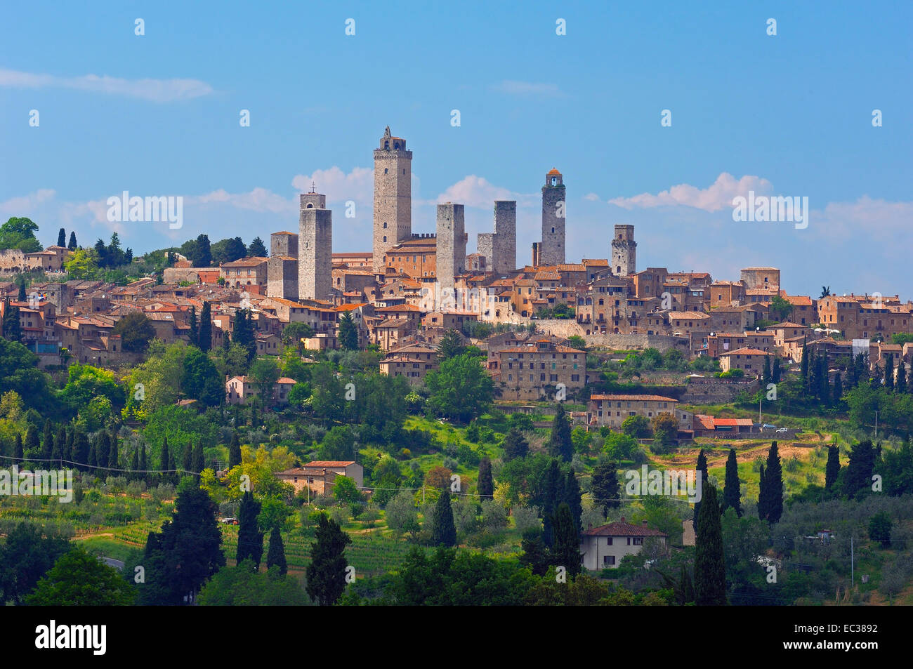 San Gimignano, Sito Patrimonio Mondiale dell'UNESCO, in provincia di Siena, Toscana, Italia, Europa Foto Stock